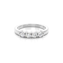 Bar Setting Round Diamond Half Eternity Ring