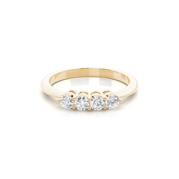 Four Prong Setting Round Diamond Half Eternity Diamond Ring
