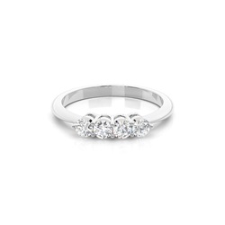 Four Prong Setting Round Diamond Half Eternity Diamond Ring