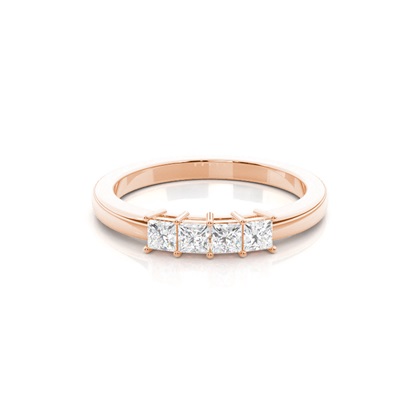 Rose Gold Half Eternity Diamond Rings
