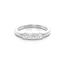 Four Prong Setting Princess Diamond Half Eternity Diamond Ring
