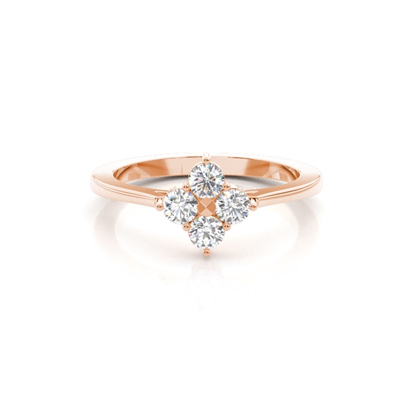 Round Diamond Prong Setting Cluster Ring