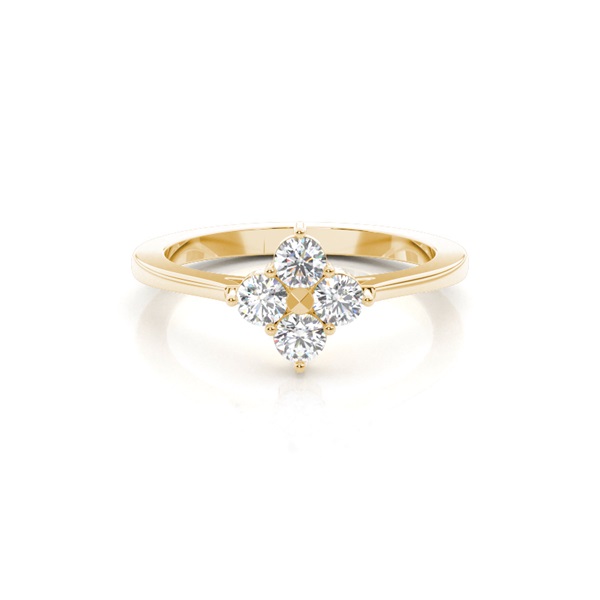 Round Diamond Prong Setting Cluster Ring