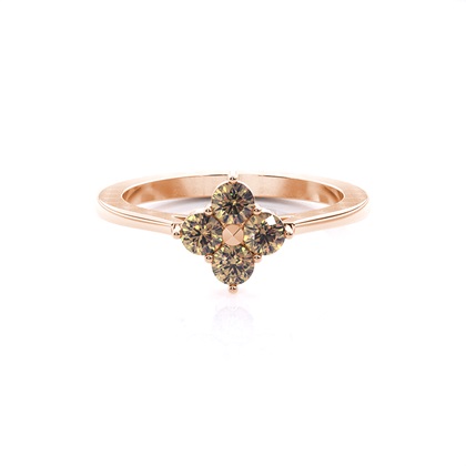 Round Champagne Diamond Rings