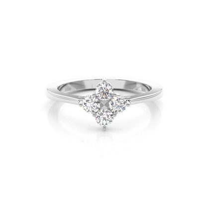 Round Diamond Prong Setting Cluster Ring