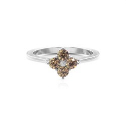 Prong Setting Champagne Diamond Cluster Ring