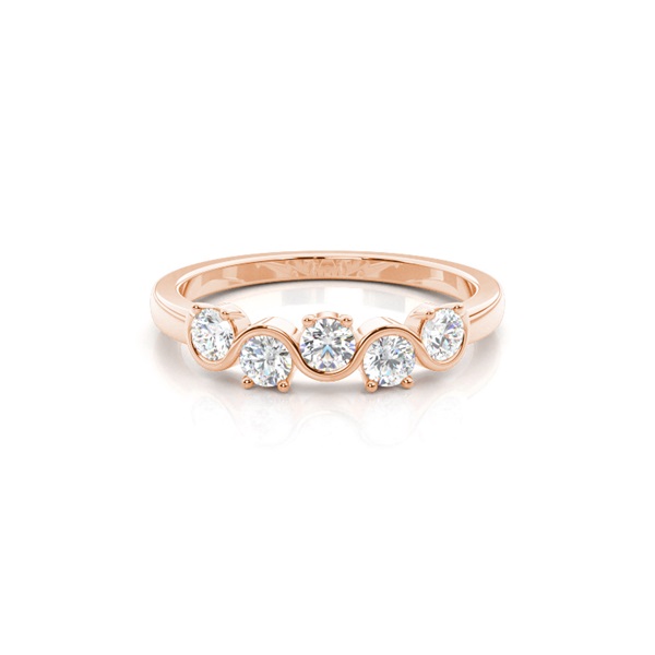 Bezel Setting Round Half Eternity Diamond Ring