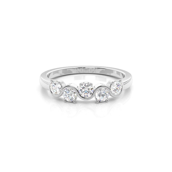 Bezel Setting Round Half Eternity Diamond Ring