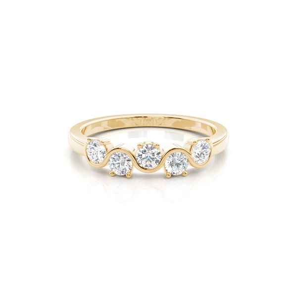 Bezel Setting Round Half Eternity Diamond Ring