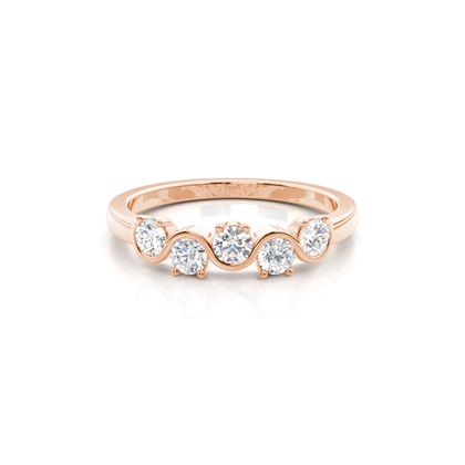 Rose Gold Half Eternity Diamond Rings