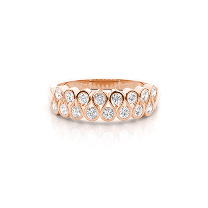 Rose Gold Half Eternity Diamond Rings