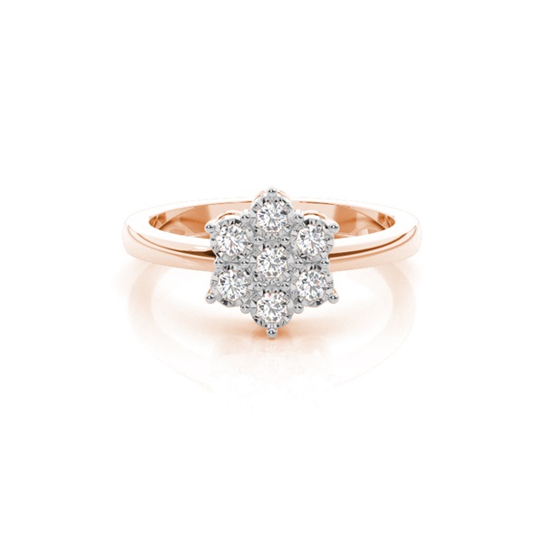 Cluster Prong Setting Round Diamond Ring