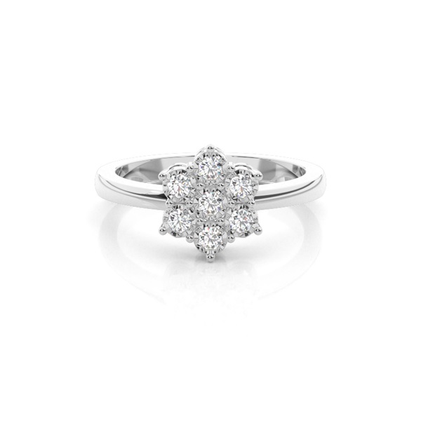 Cluster Prong Setting Round Diamond Ring