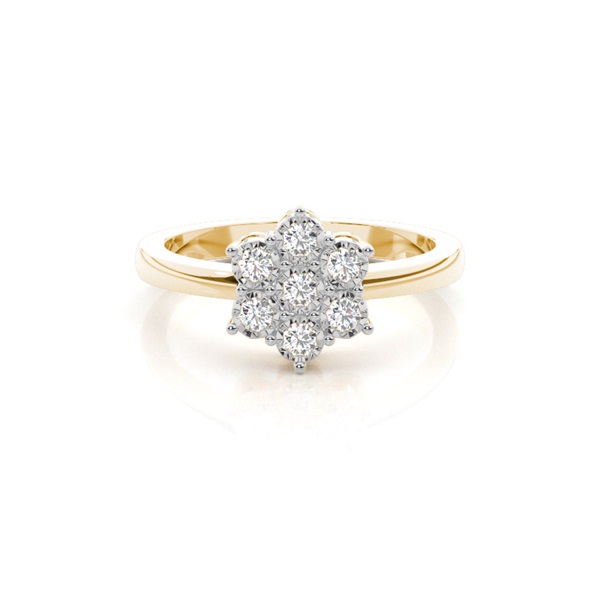 Cluster Prong Setting Round Diamond Ring