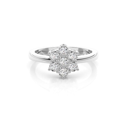 Cluster Prong Setting Round Diamond Ring