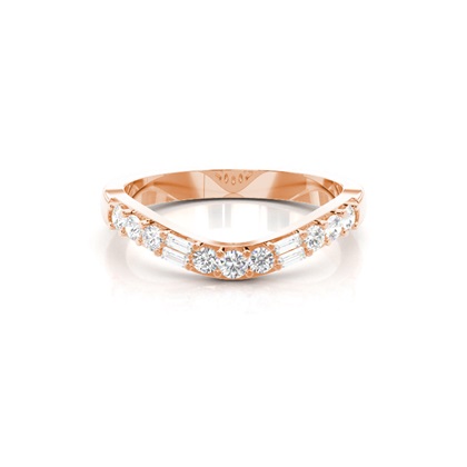 Baguette Rose Gold Eternity Diamond Rings