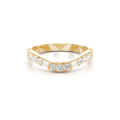 Baguette Yellow Gold Eternity Diamond Rings