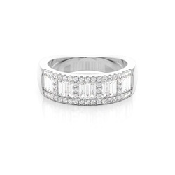 Half Eternity Baguette Pave Setting Diamond Ring