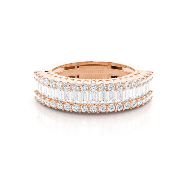Half Eternity Baguette Pave Setting Diamond Ring