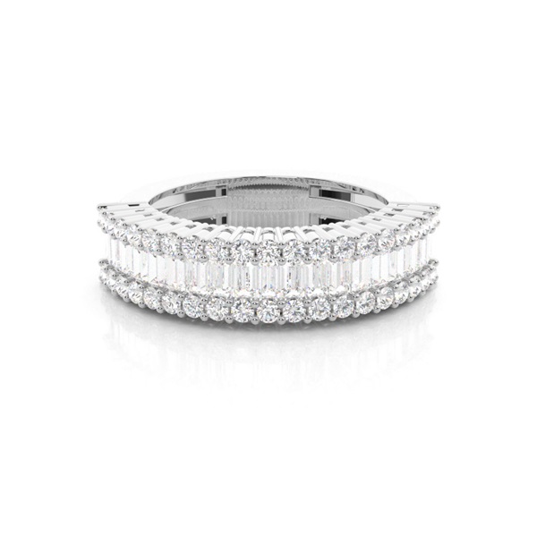 Half Eternity Baguette Pave Setting Diamond Ring