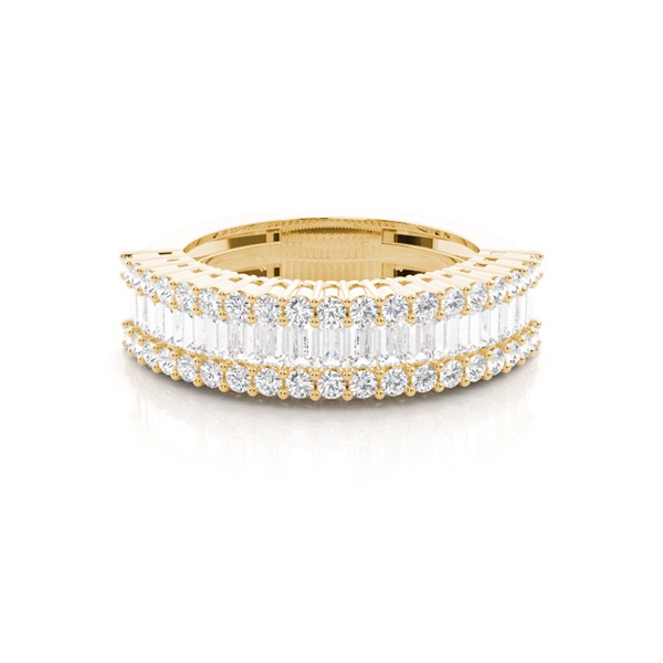 Half Eternity Baguette Pave Setting Diamond Ring