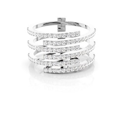 Runder Fashion Diamantring in einer Krappenfassung