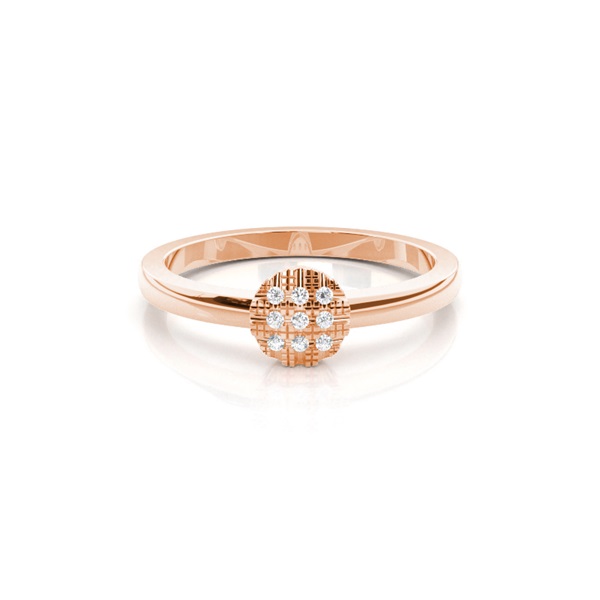 Plate Prong Setting Round Diamond Cluster Ring