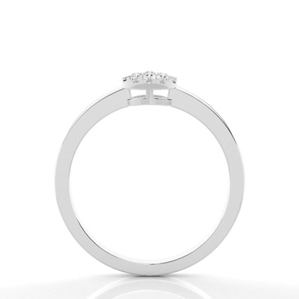 Plate Prong Setting Round Diamond Cluster Ring