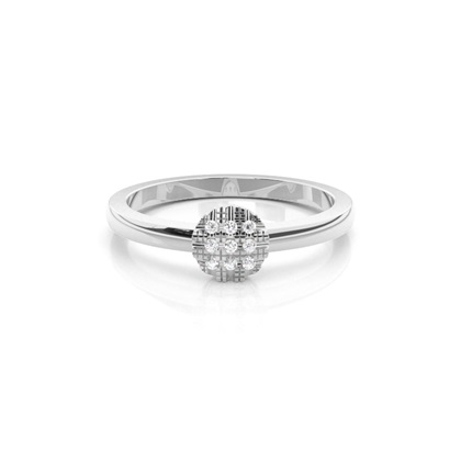Plate Prong Setting Round Diamond Cluster Ring