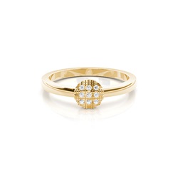 Runder Diamant Cluster Ring in einer flachen Fassung