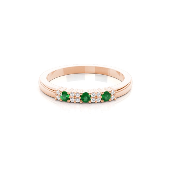 4 Prong Setting Emerald Half Eternity Ring