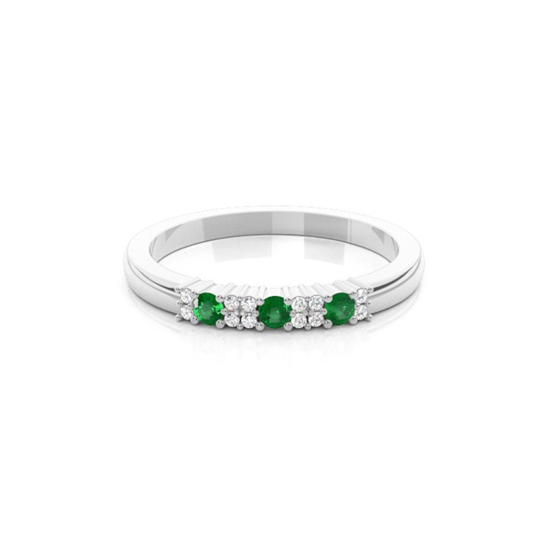 4 Prong Setting Emerald Half Eternity Ring