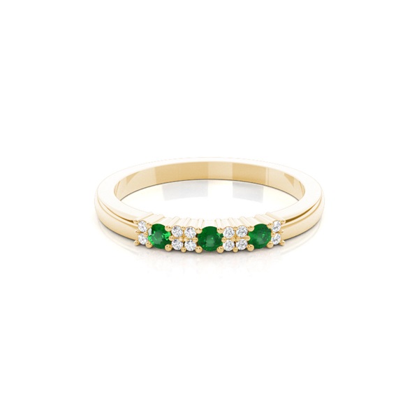 4 Prong Setting Emerald Half Eternity Ring