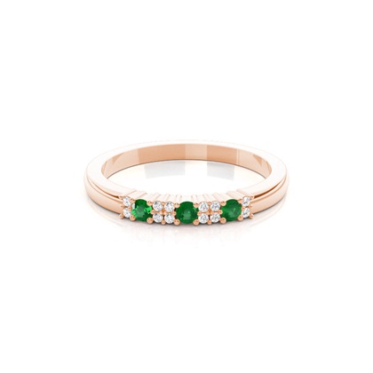Rose Gold Emerald Diamond Rings