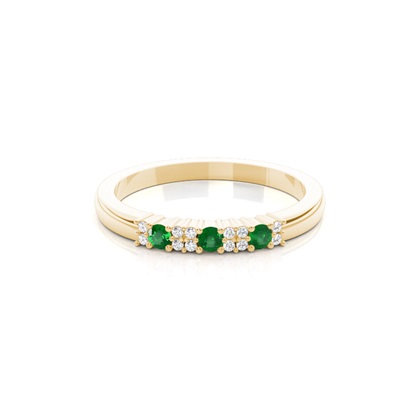 Yellow Gold Emerald Diamond Rings