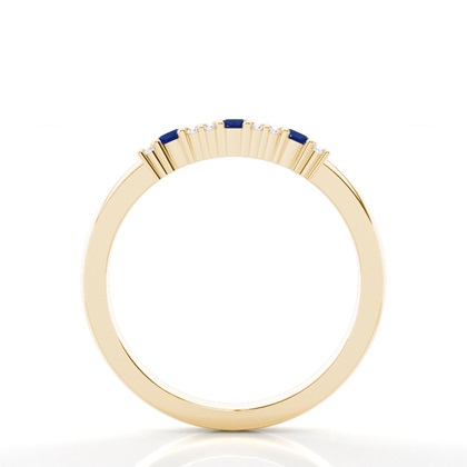 Blauer Saphir-Ring mit 4 Krappen und einer halben Ewigkeit