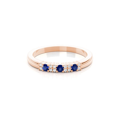 4 Prong Setting Blue Sapphire Half Eternity Ring