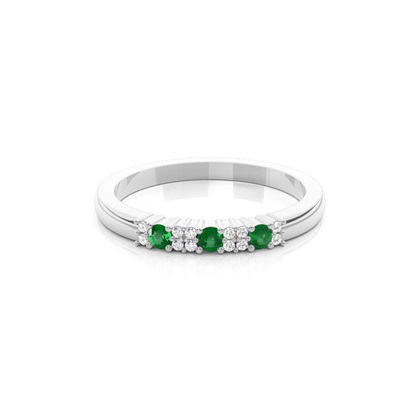 4 Prong Setting Emerald Half Eternity Ring