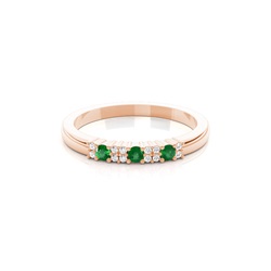 4 Prong Setting Emerald Half Eternity Ring