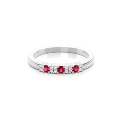 Ruby Half Eternity Ring mit 4 Krappen
