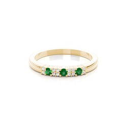 4 Prong Setting Emerald Half Eternity Ring