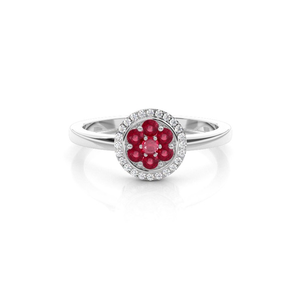 Prong Setting Ruby Cluster Ring