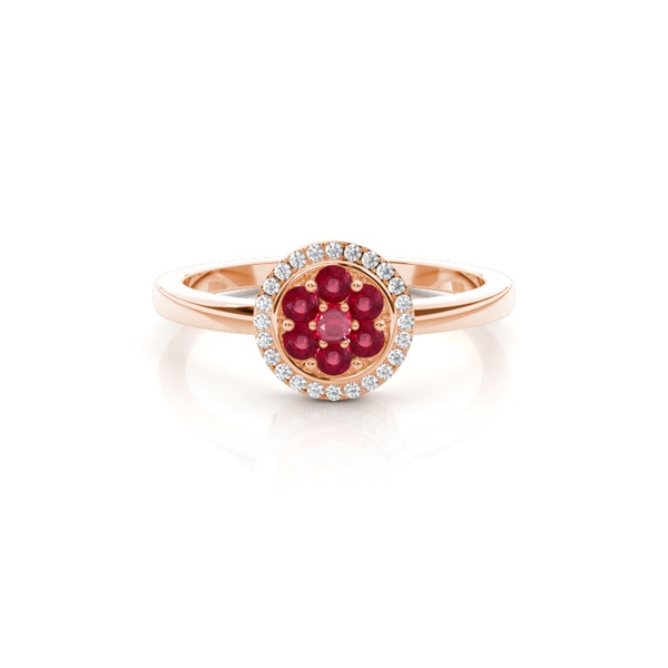 Prong Setting Ruby Cluster Ring