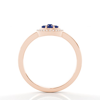 Blauer Saphir Cluster Ring in einer Krappenfassung