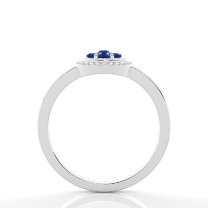 Blauer Saphir Cluster Ring in einer Krappenfassung