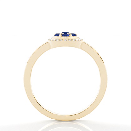 Blauer Saphir Cluster Ring in einer Krappenfassung