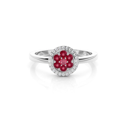 Prong Setting Ruby Cluster Ring