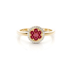 Prong Setting Ruby Cluster Ring
