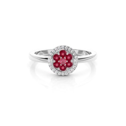 Prong Setting Ruby Cluster Ring