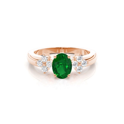 Rose Gold Emerald Diamond Rings